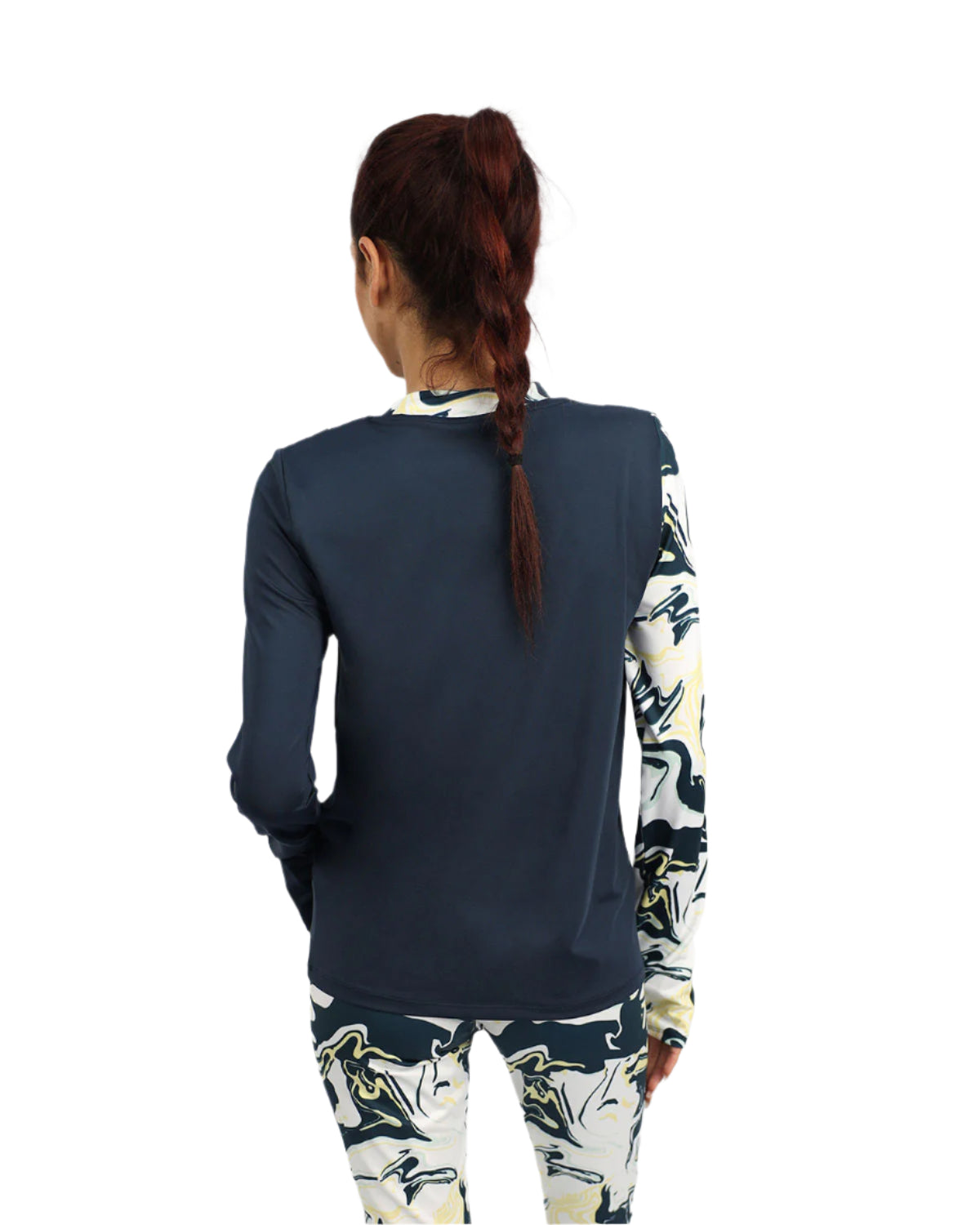 Long Sleeve Women's Navy T-Shirt-Atum -86582587