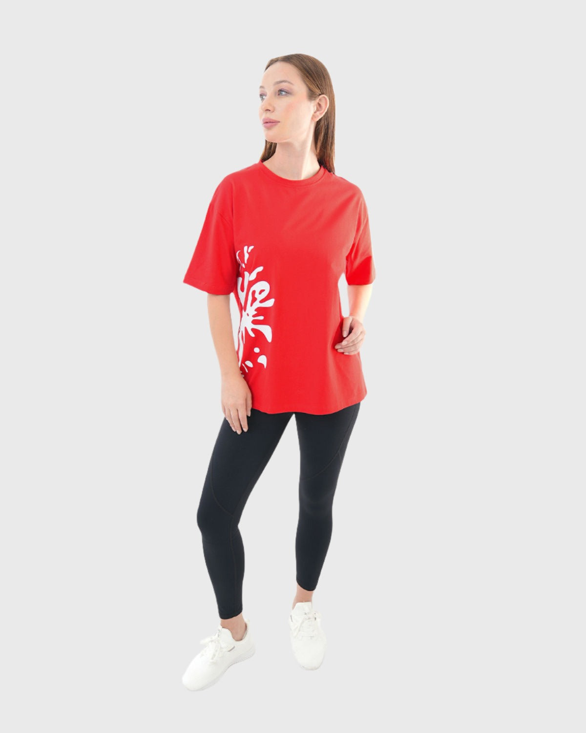 Oversized Splash Red T-Shirt-Atum -19405065