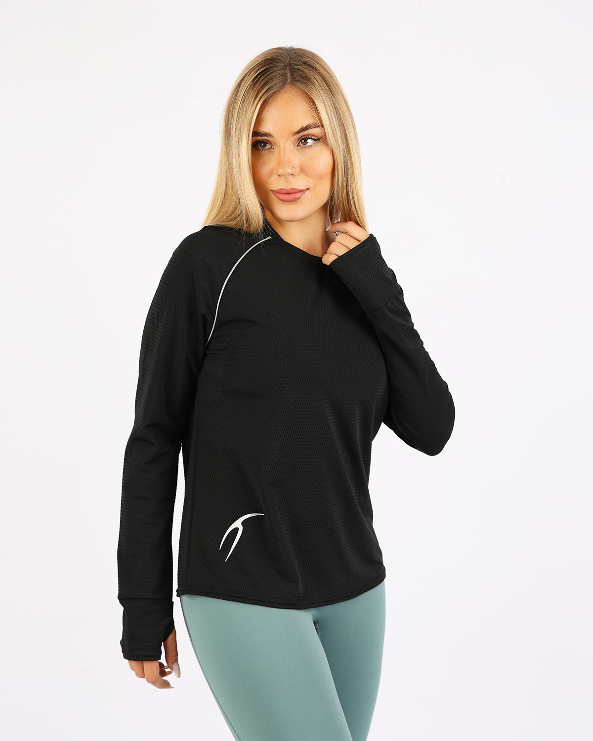 Long-Sleeve Training Black Top-Atum -73079723