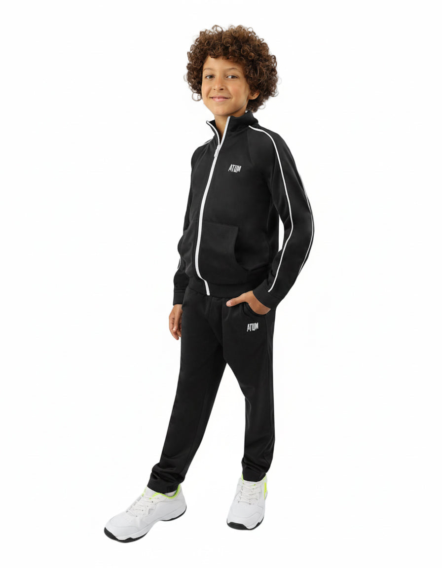 Essential Boy's Black TrackSuit-Atum -62180304