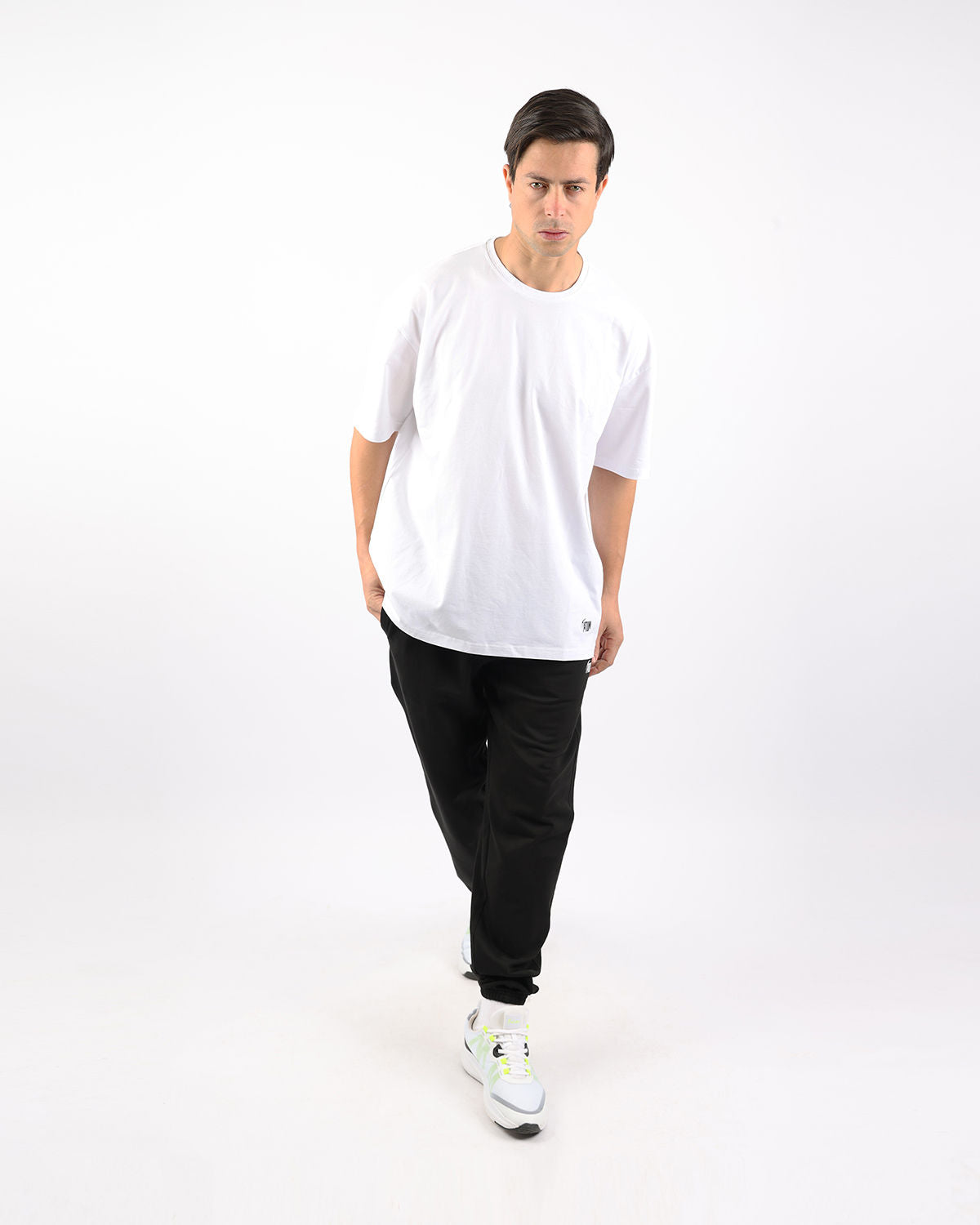 OverSized Basic Men's White T-Shirt-Atum -80009950