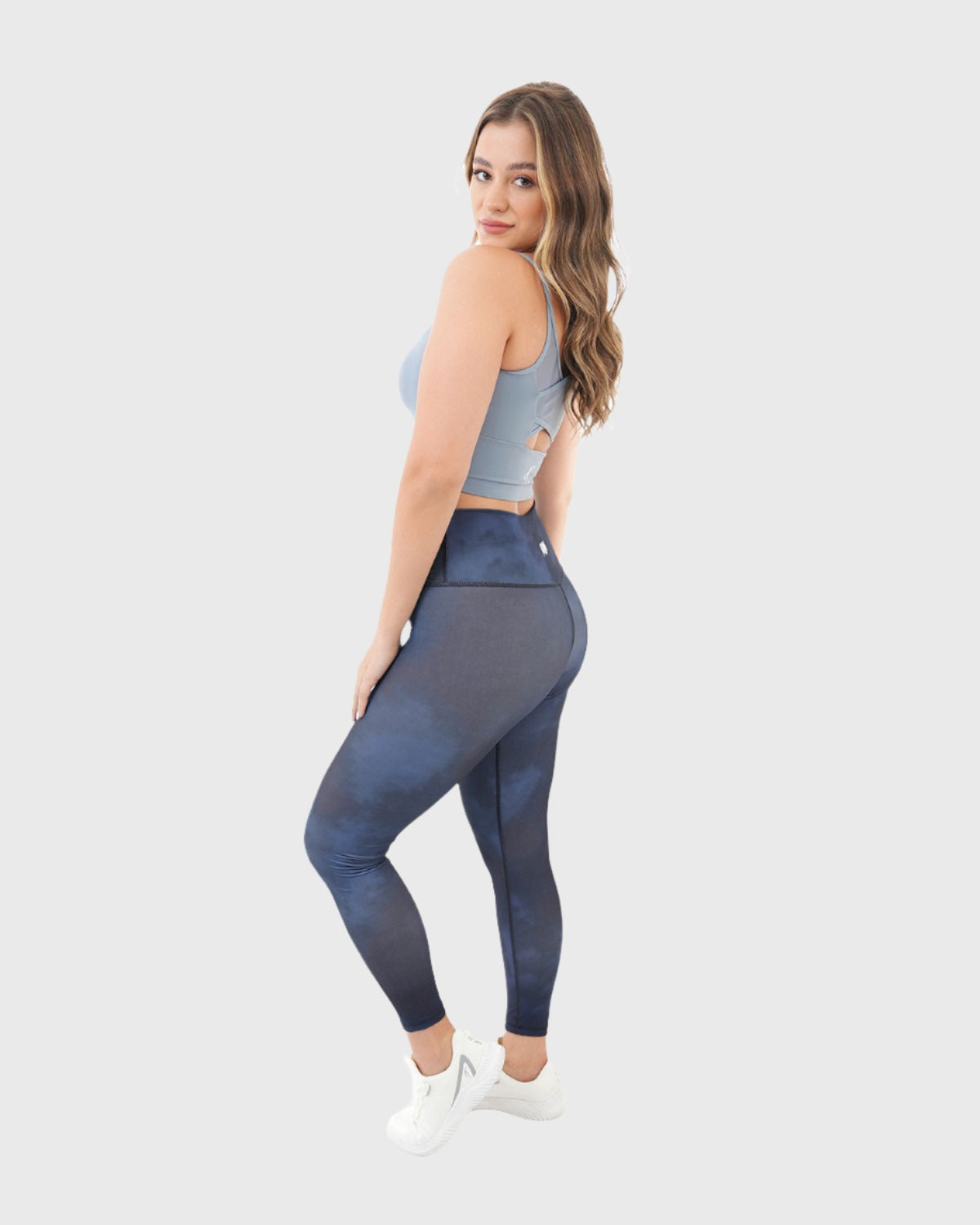 Yoga Printed Navy Leggings-Atum -62333958