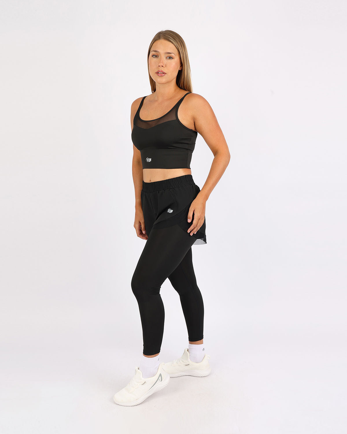 Pocket Wave Skort Black Leggings-Atum -52307044