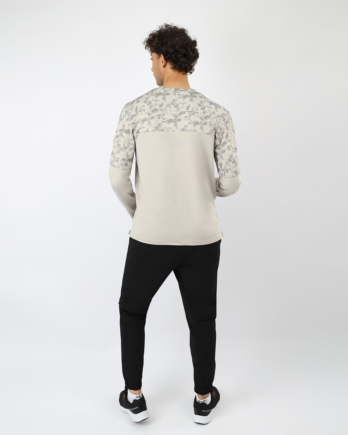 Men's Fitness Light Gray Top-Atum -56718425