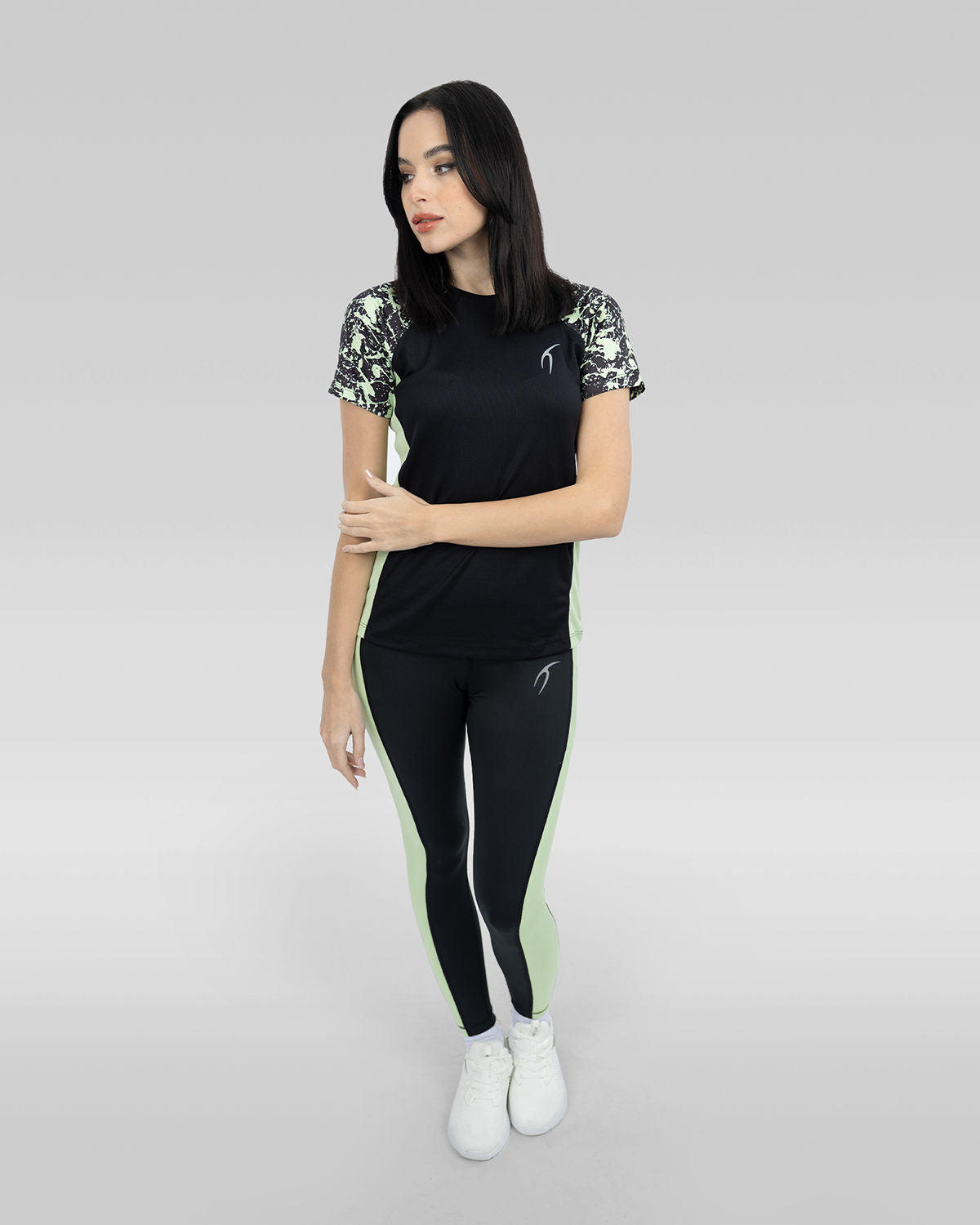 Women's Short Sleeves Black T-Shirt-Atum -69786268
