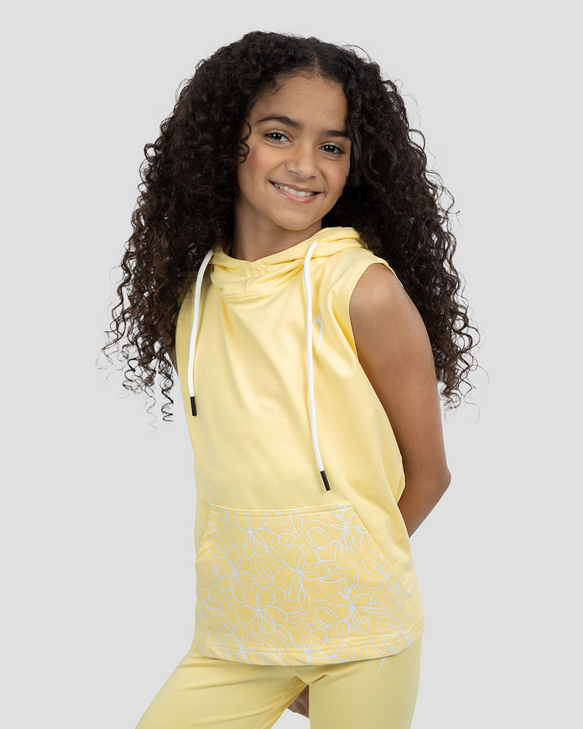 Smooth Girls Hooded Yellow T-Shirt-Atum -32496596