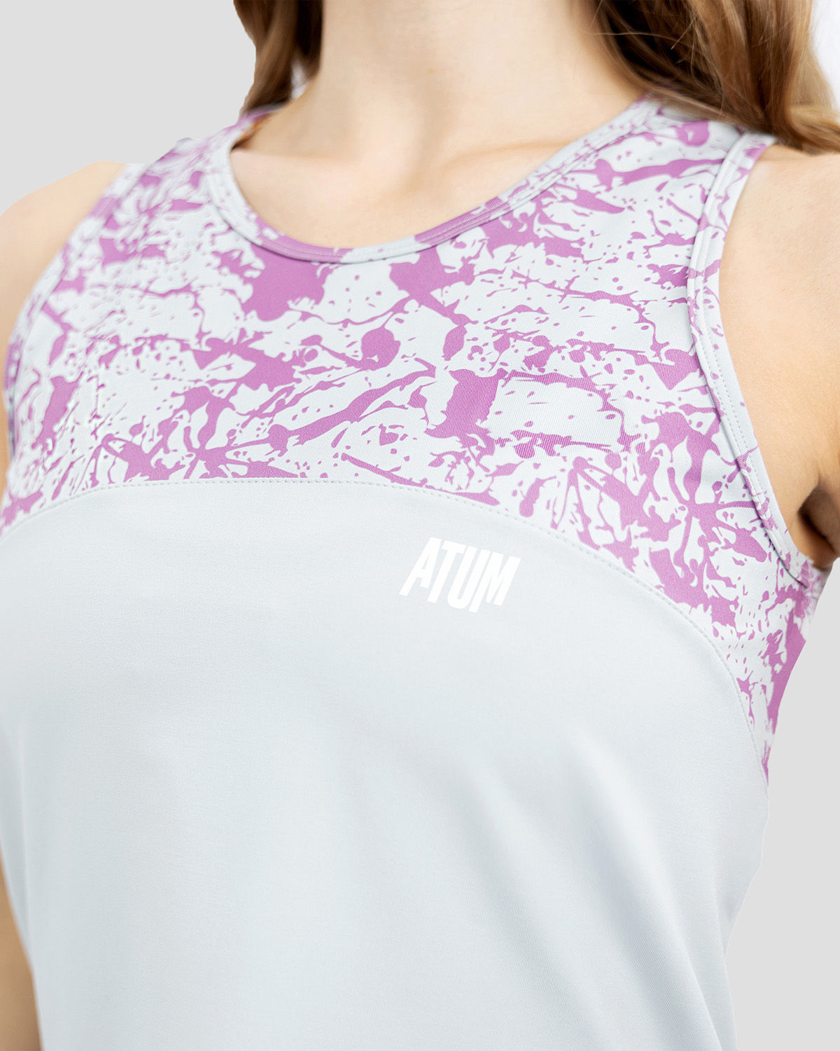 Printed Gray Tank Top-Atum -59395599