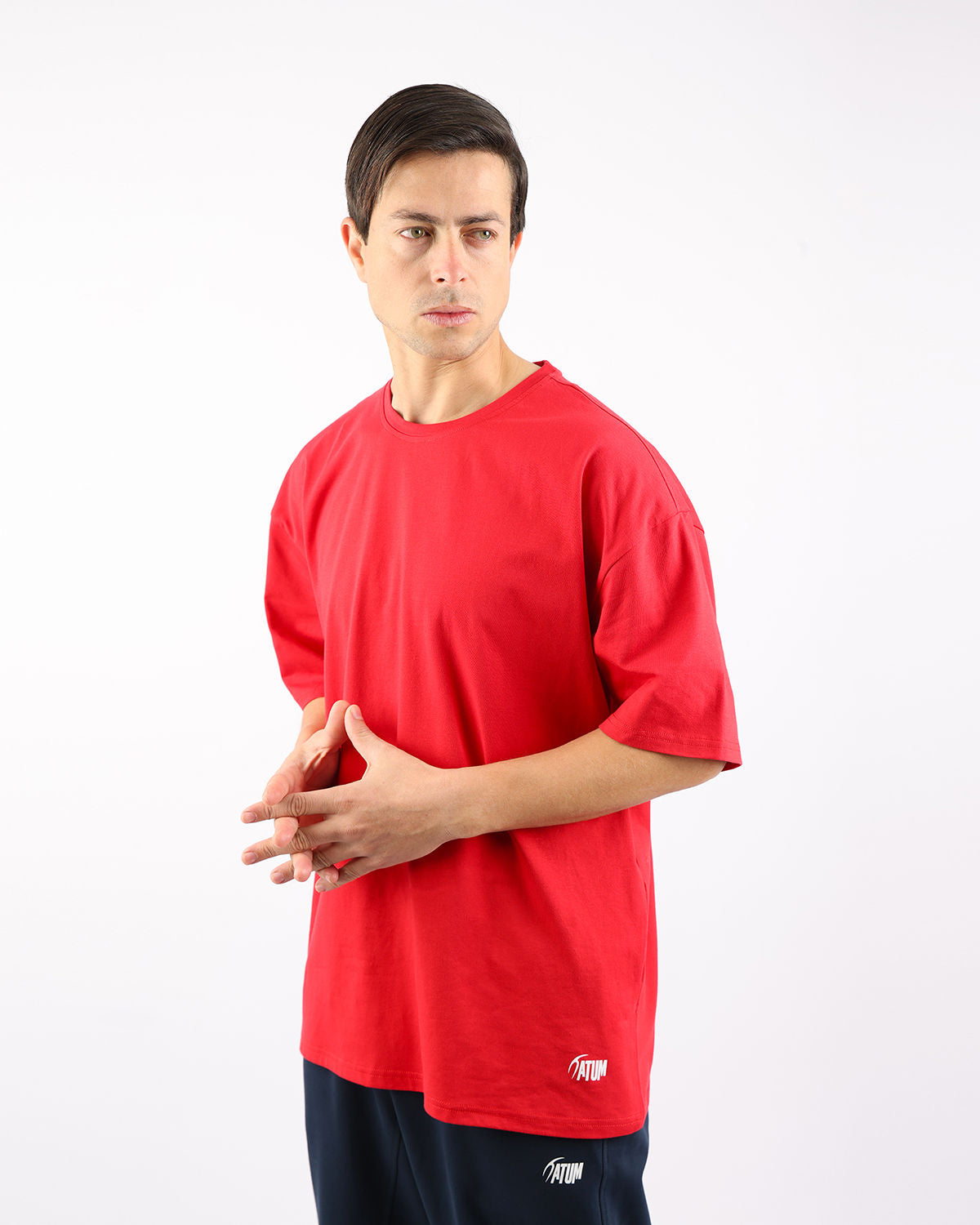 OverSized Basic Men's Red T-Shirt-Atum -94250050
