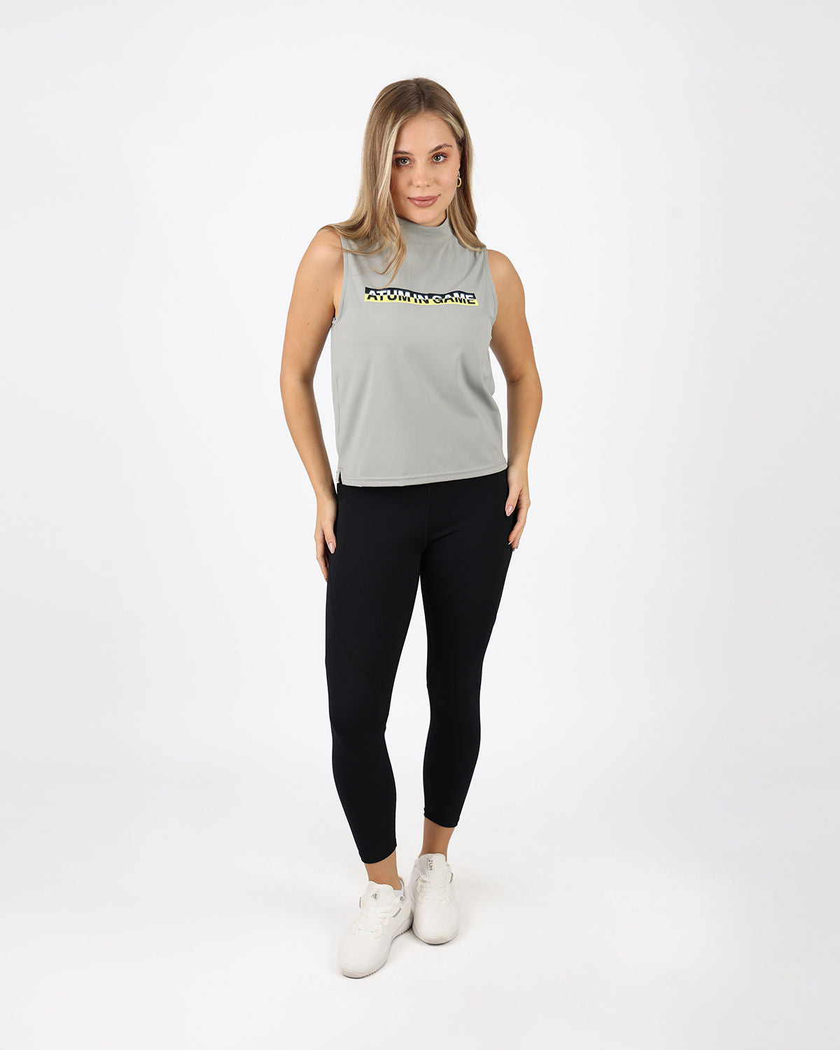 Sleeveless Training Gray Tank Top-Atum -91938299