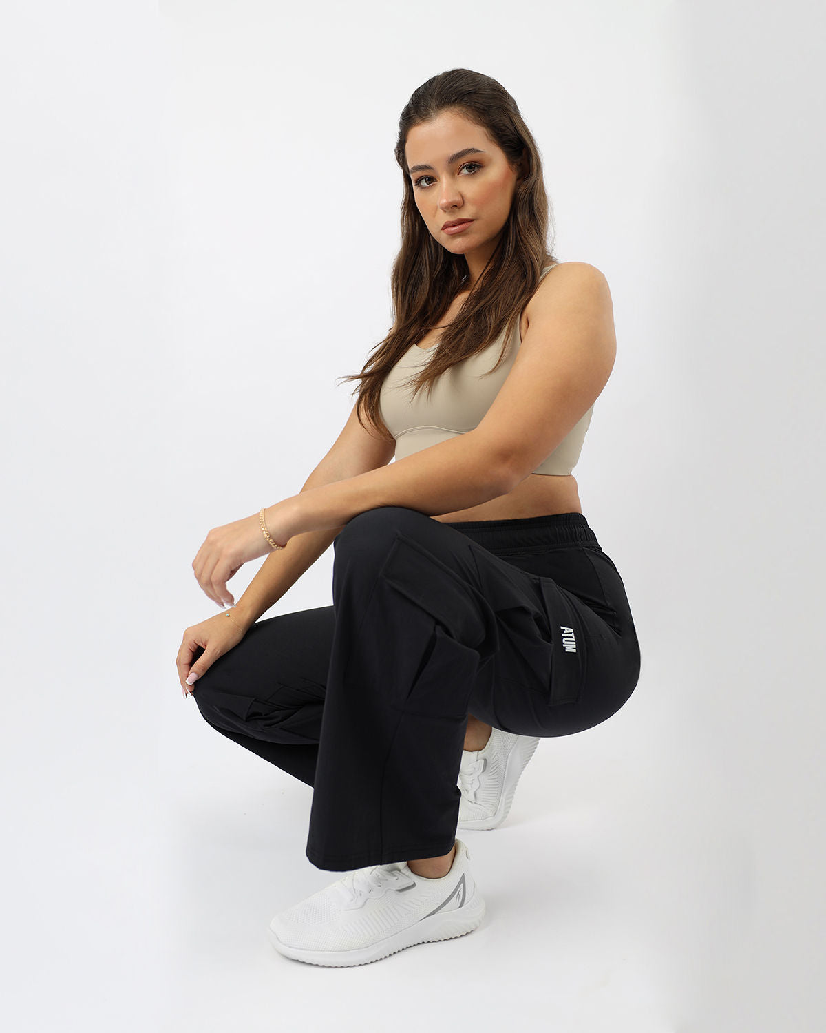 Women's Cargo Navy Pants-Atum -76353401