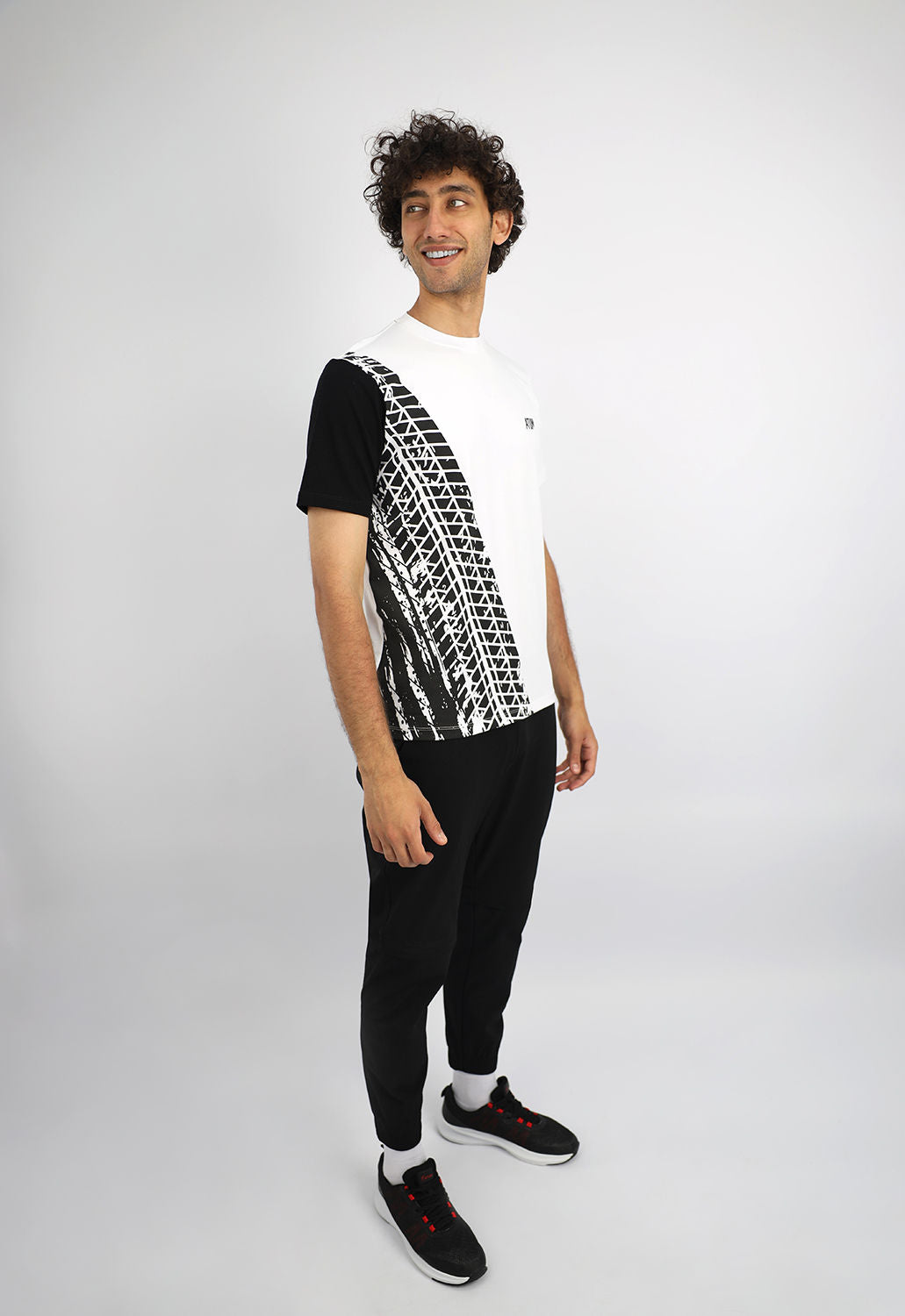 Futuristic Crew-Neck White T-Shirt-Atum -36127843