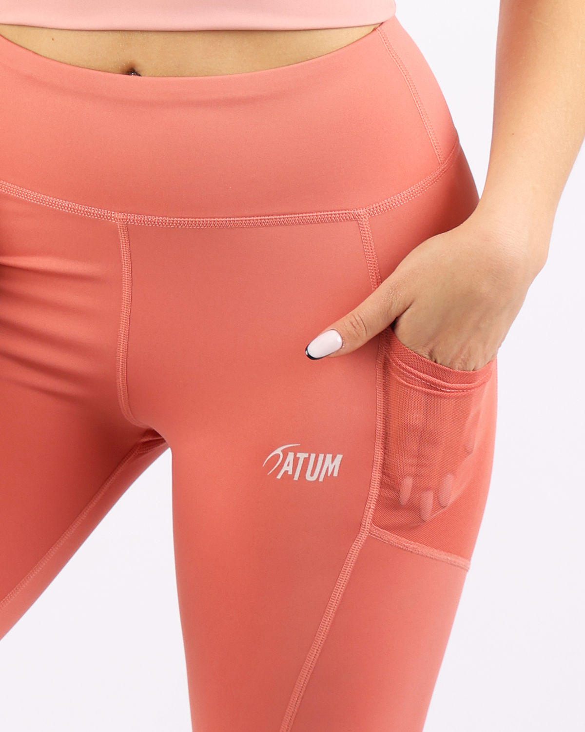 Pocket Flex Capri Coral Leggings-Atum -73781418