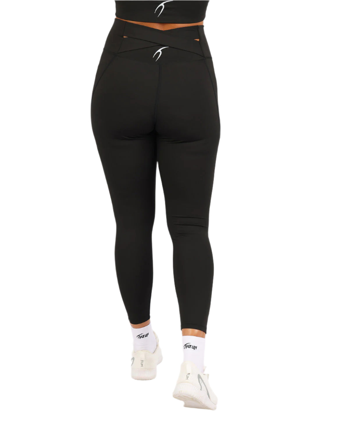 Curve Accent High-Rise Black Leggings-Atum -51660810