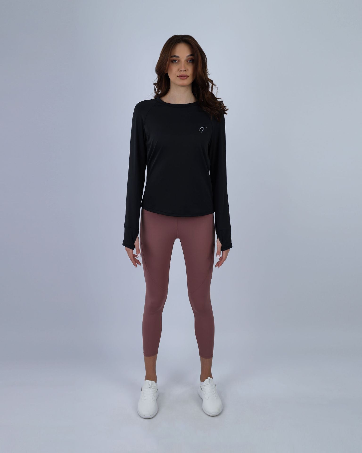Slim Long Sleeve Black Printed Top-Atum -56861089