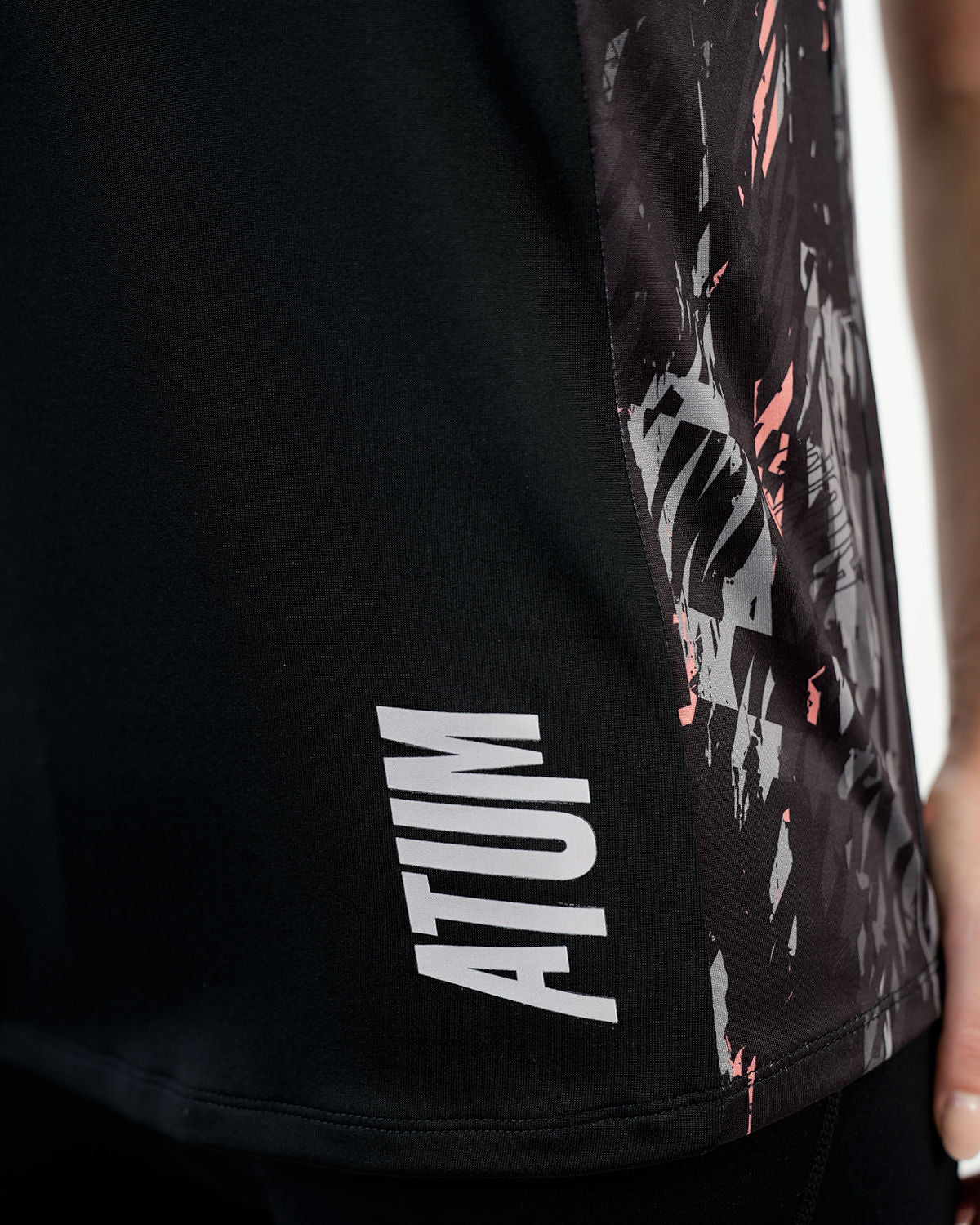 Marble Printed Black Tank Top-Atum -2285716
