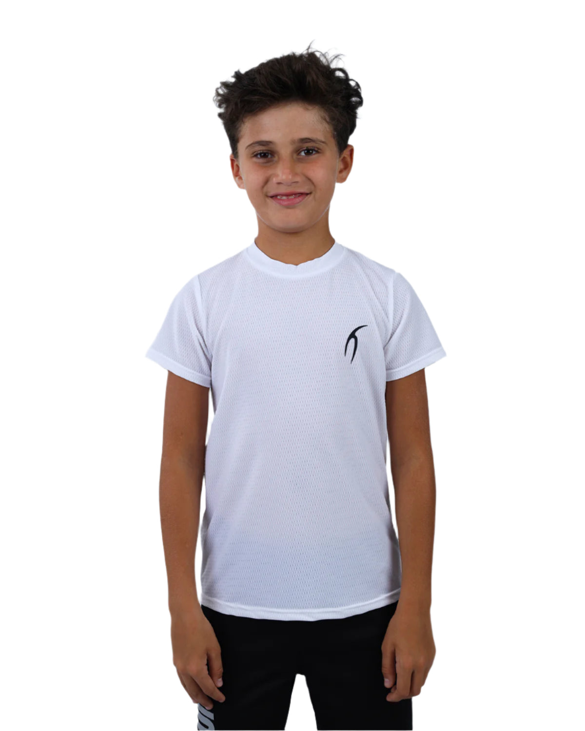 Crew Neck Short Sleeve White Breathable Top-Atum -75512479