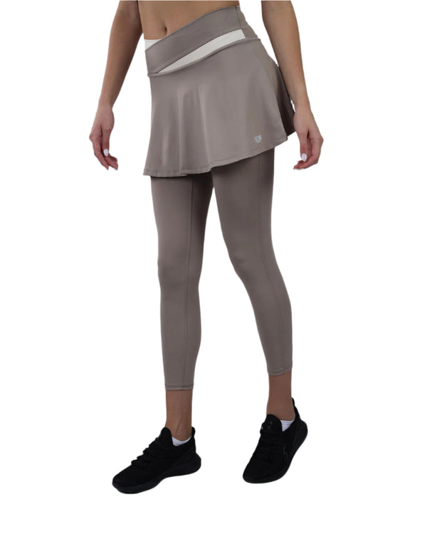 Flexi Flair Skirted Coffee Leggings-Atum -77897016