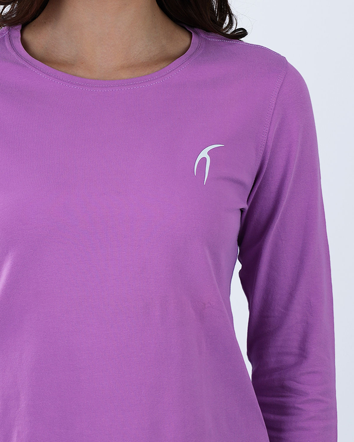Basic Long Sleeve Lavender T-Shirt-Atum -46254287