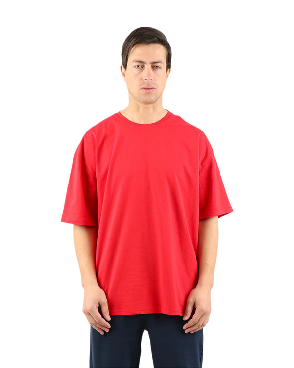 OverSized Basic Men's Red T-Shirt-Atum -50699080