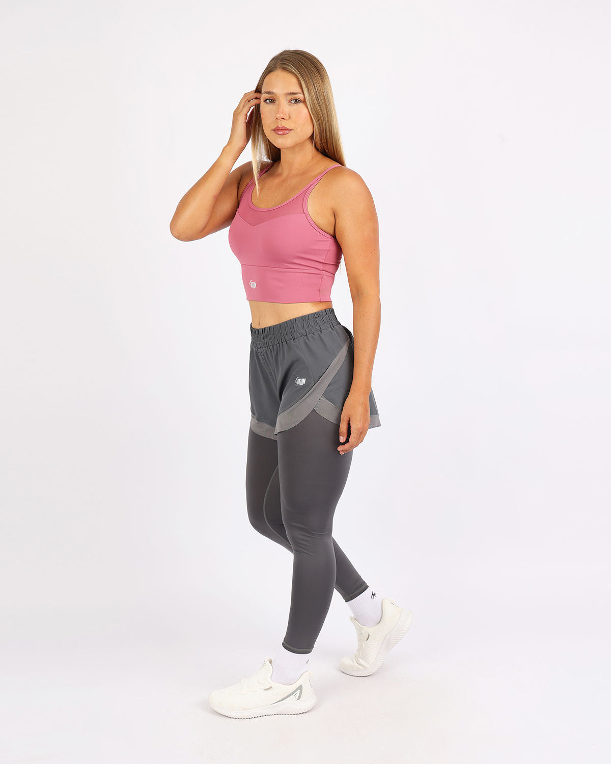 Pocket Wave Skort Gray Leggings-Atum -25915307