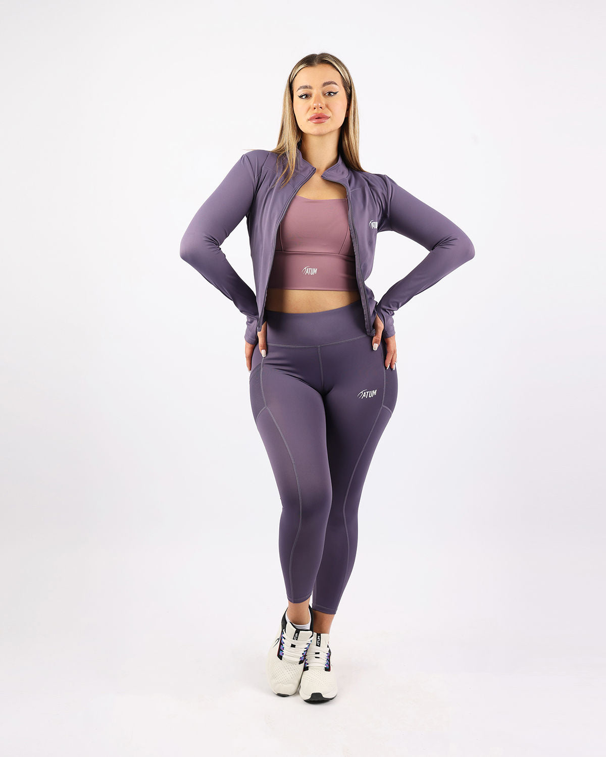 Pocket Flex Capri Purple Leggings-Atum -79078198