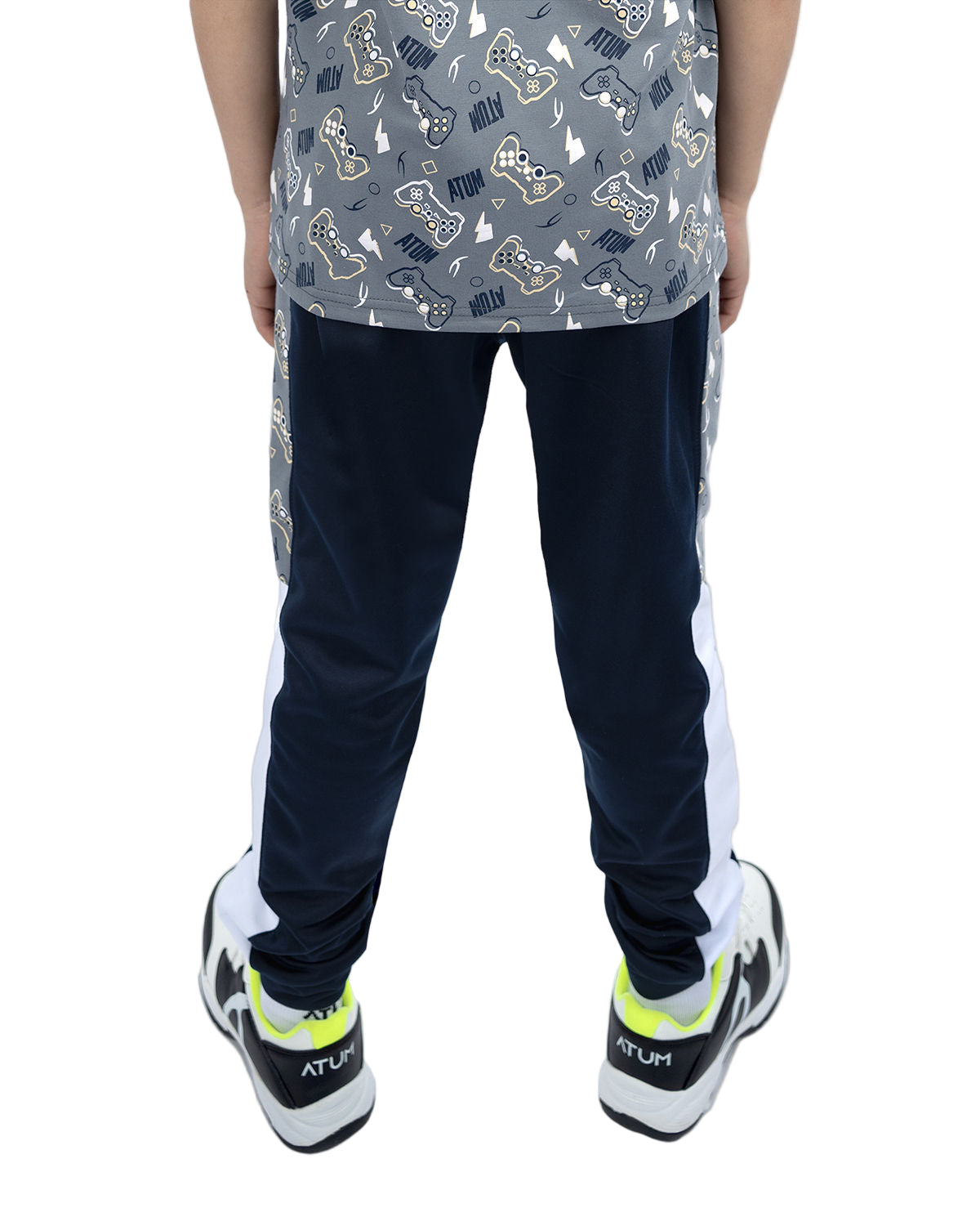 Boy's Graphic Navy Sweatpants-Atum -19524360