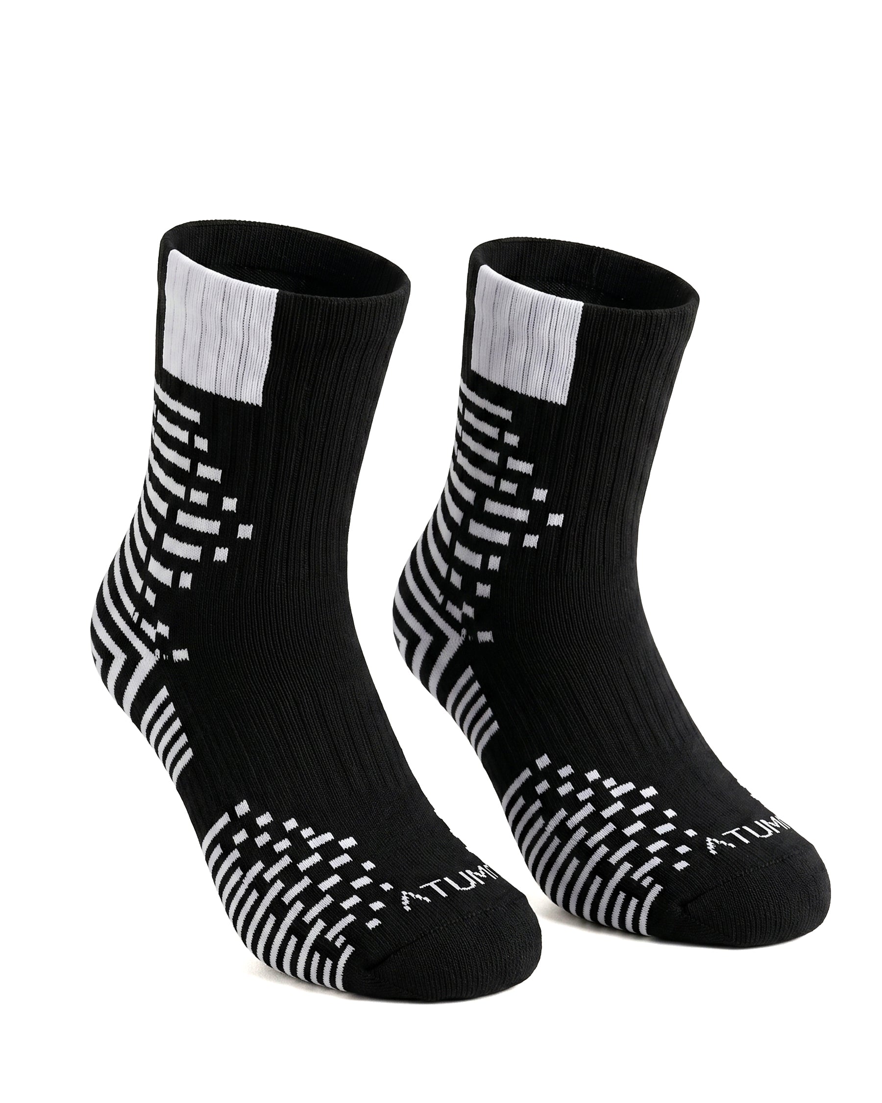 Kids Mid-Crew Black-Tex Training Socks-Atum -54555453
