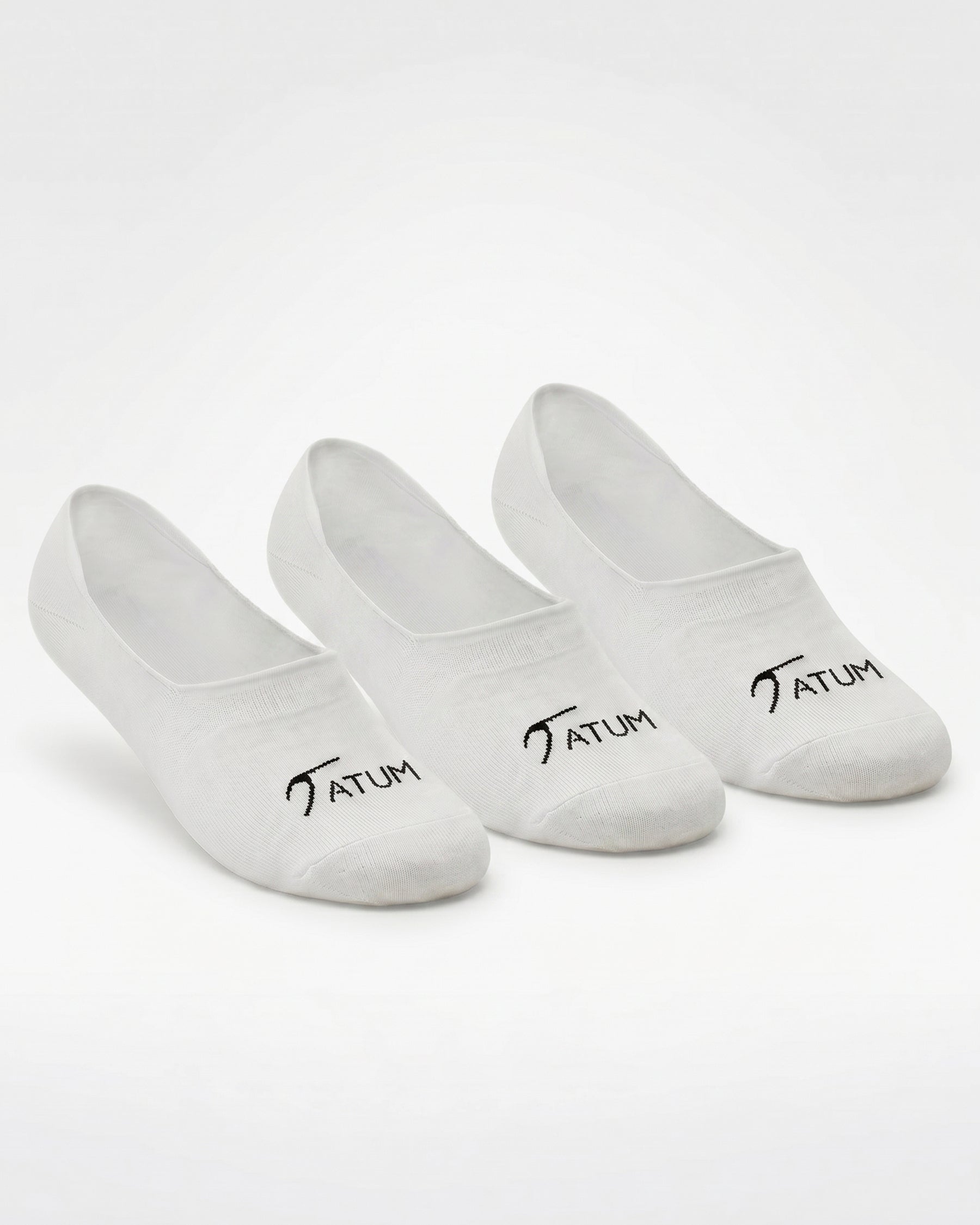 Unisex No Show White Socks-Pack of 3-Atum -91718218
