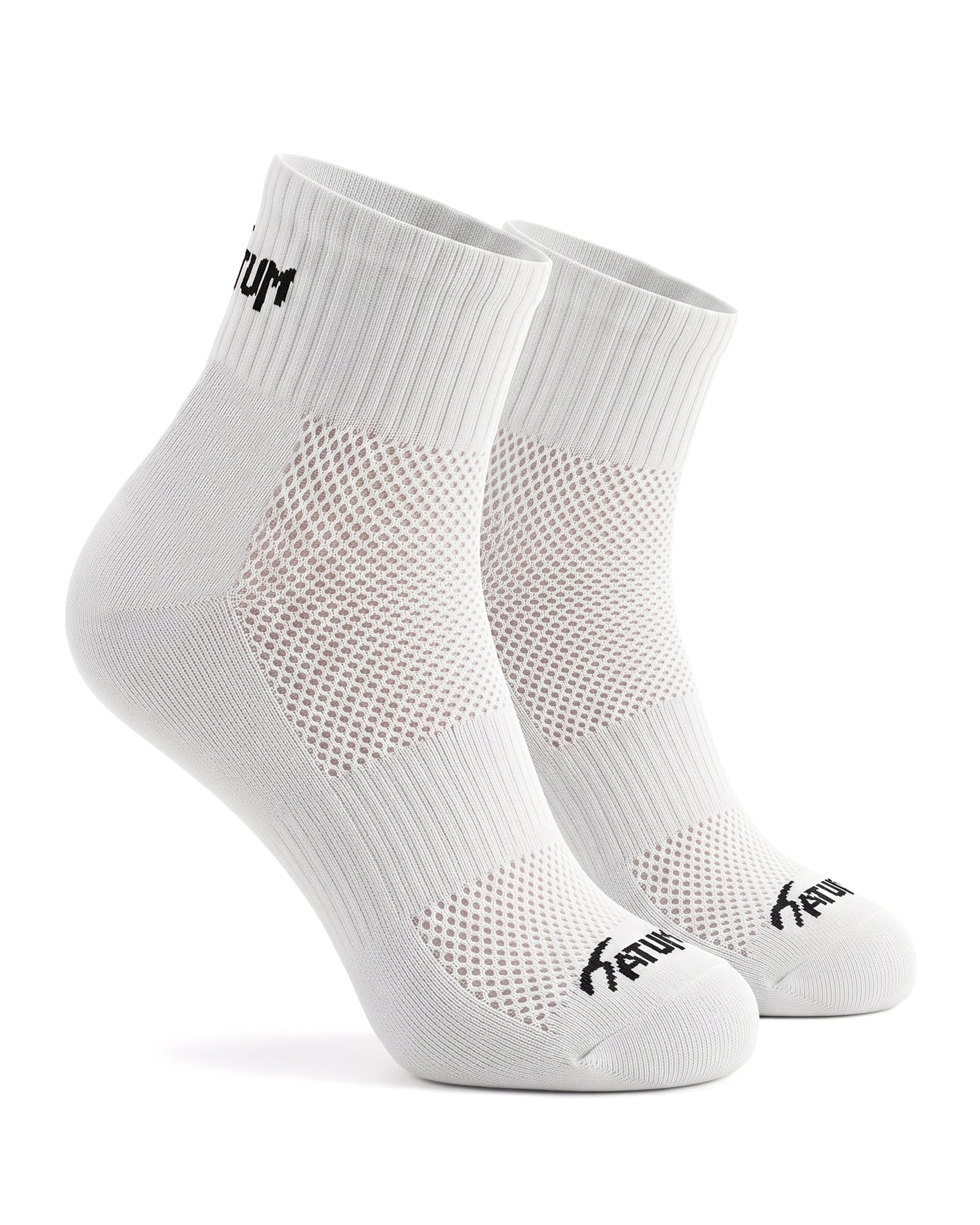 Unisex White Half Socks With Net-Atum -67435147