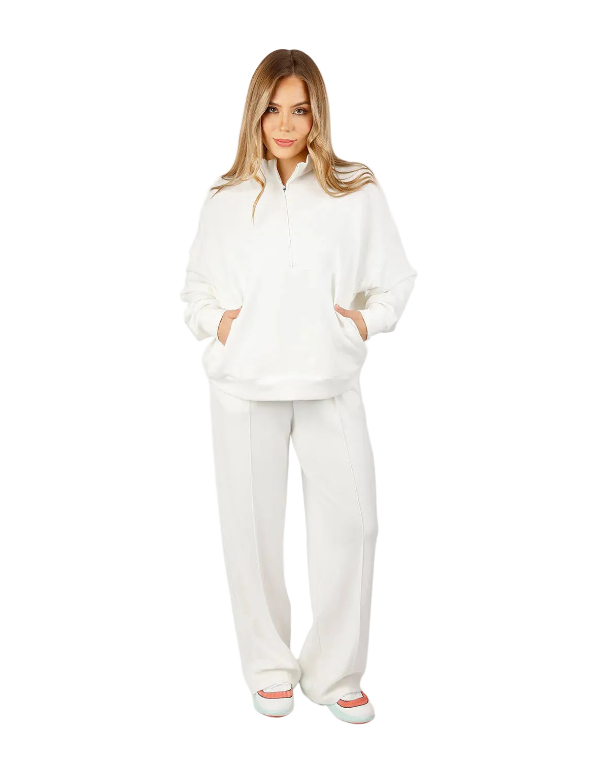 HalfZip Women's White Tracksuit-Atum -87160351