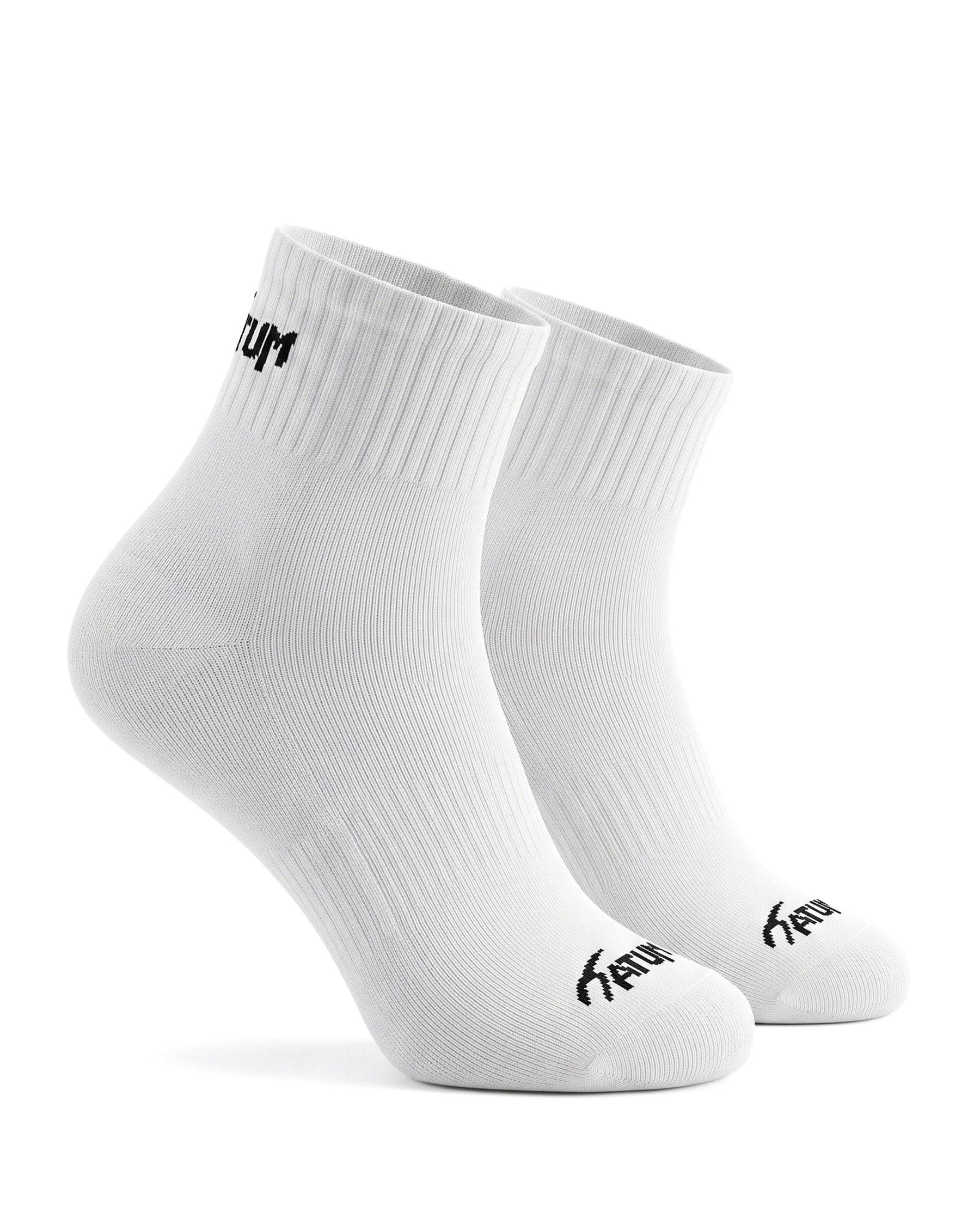 Unisex White Half Socks-Atum -53884438