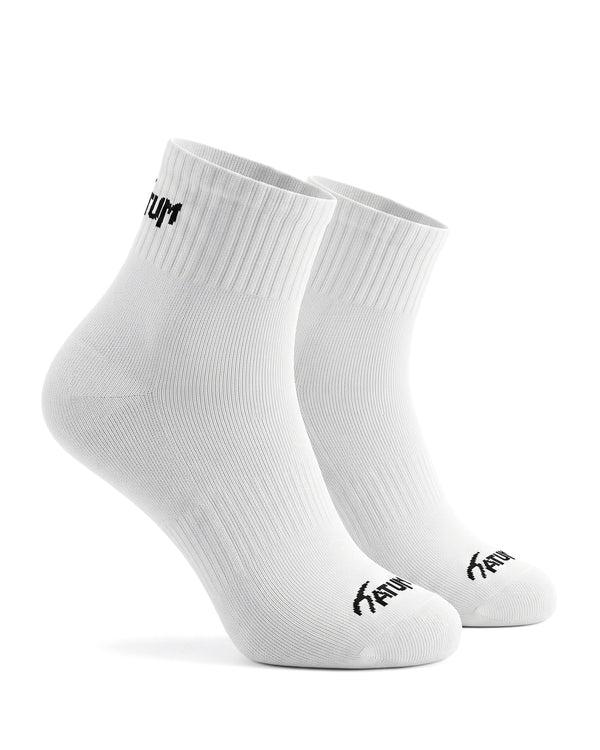 Unisex White Half Socks-Atum -53884438