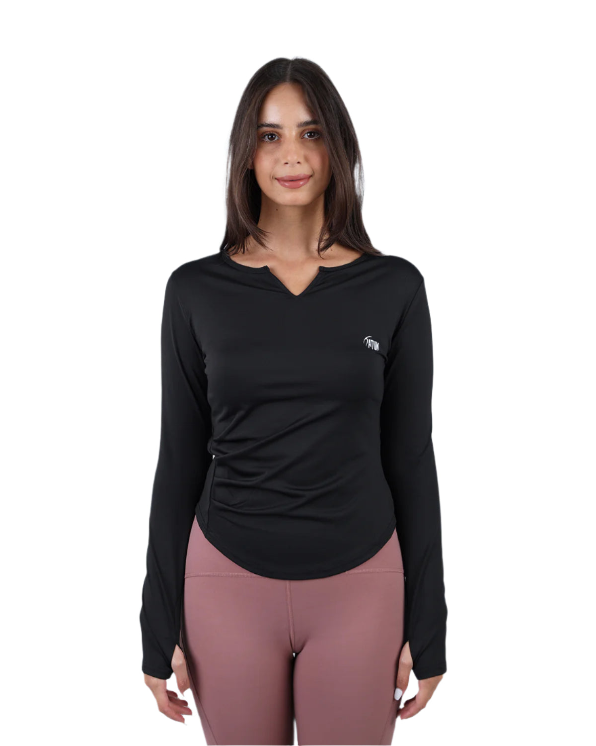 Elegance Women's Black Long-Sleeve Top-Atum -63896609