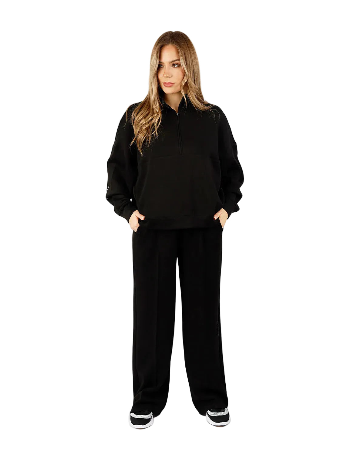 HalfZip Women's Black Tracksuit-Atum -45624