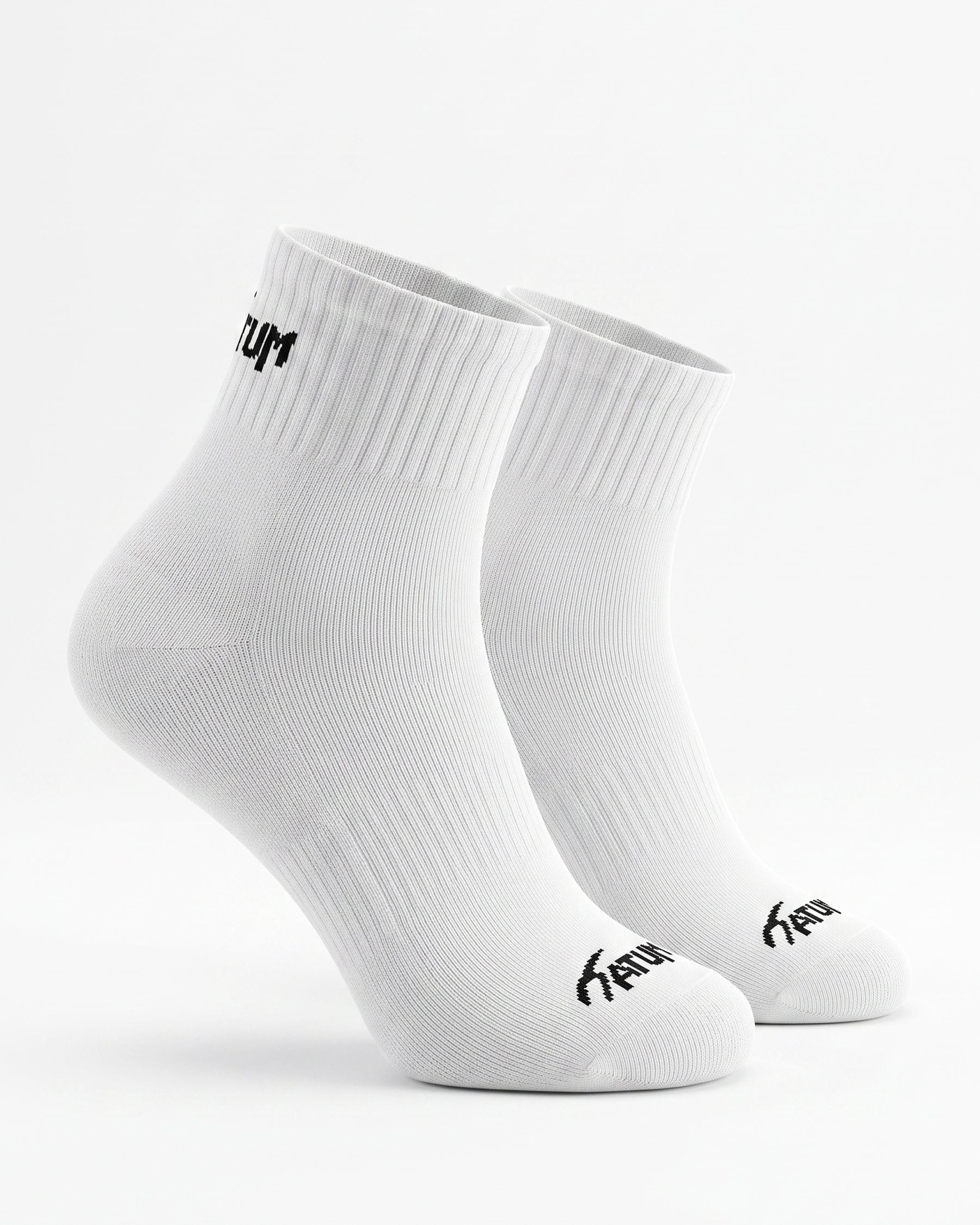 Unisex White Half Socks-Atum -93580153