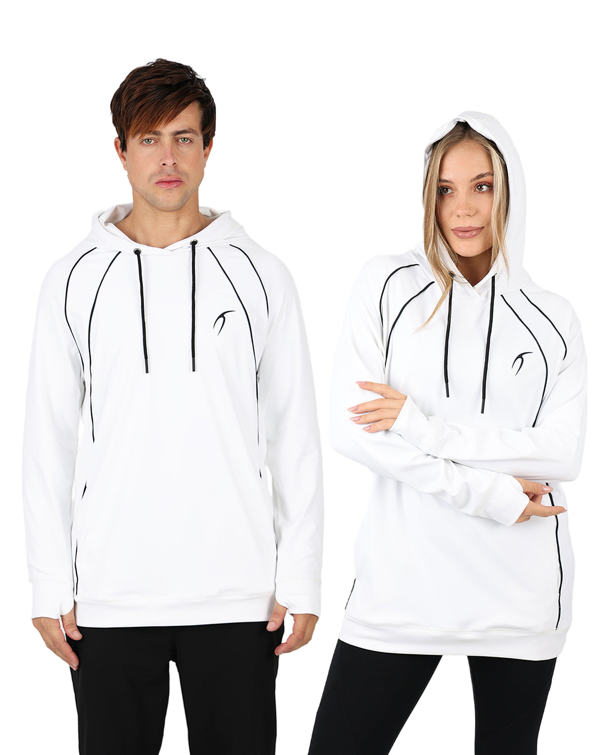 Long-Sleeve Training White Hoodie-Atum -1002571