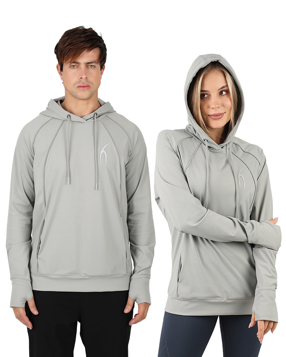 Long-Sleeve Training Gray Hoodie-Atum -95192844