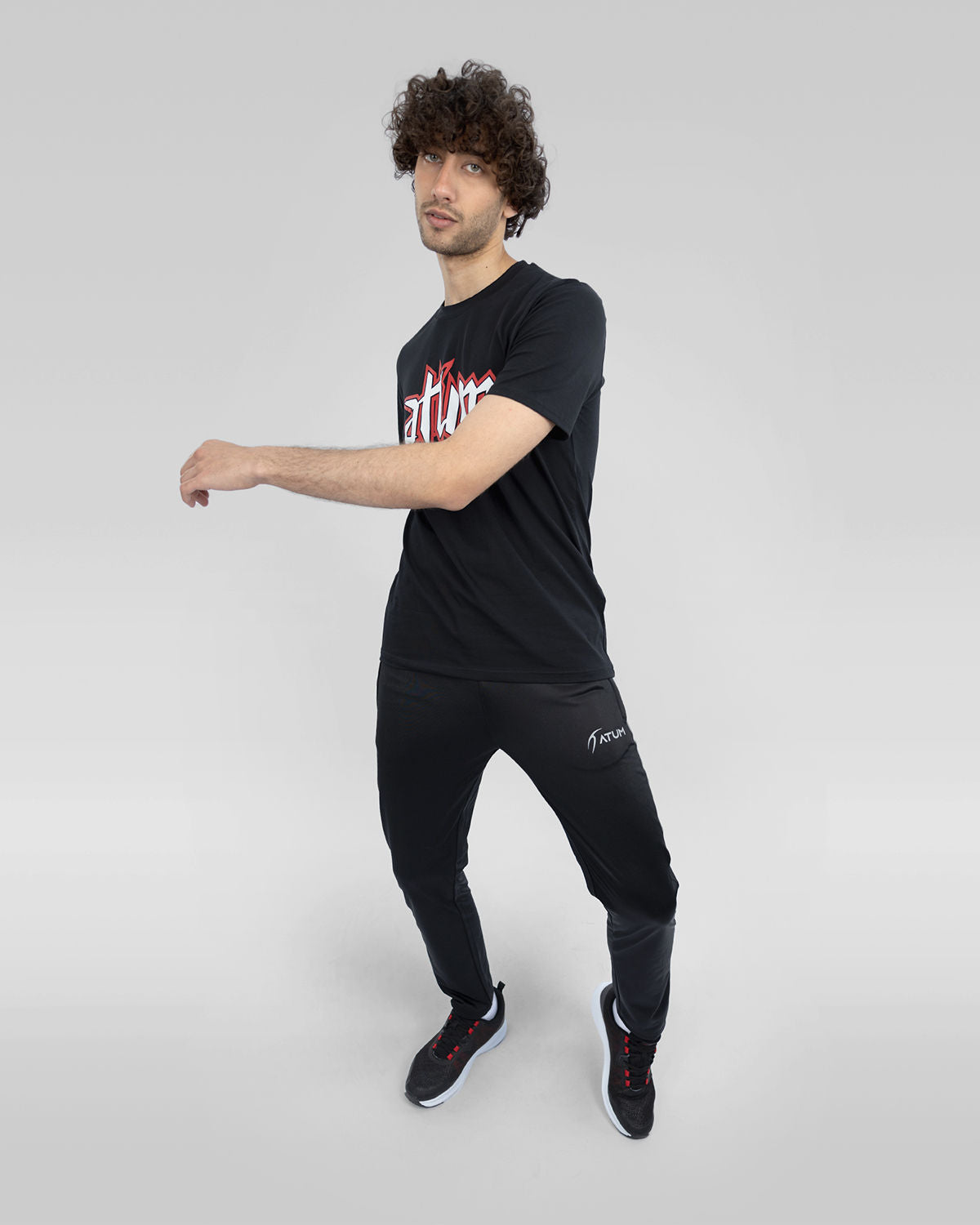 Men's Dynamic Black Sweatpants-Atum -95448573