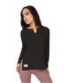 Cotton Rib Long Sleeve Black T-Shirt