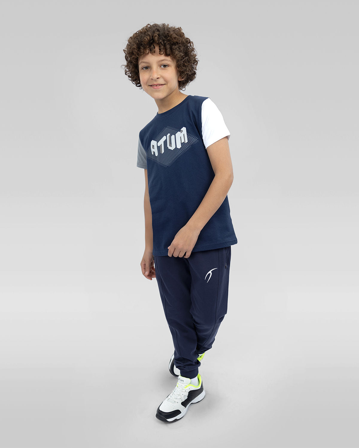 Graphic Logo Boy's Navy T-Shirt-Atum -51424401