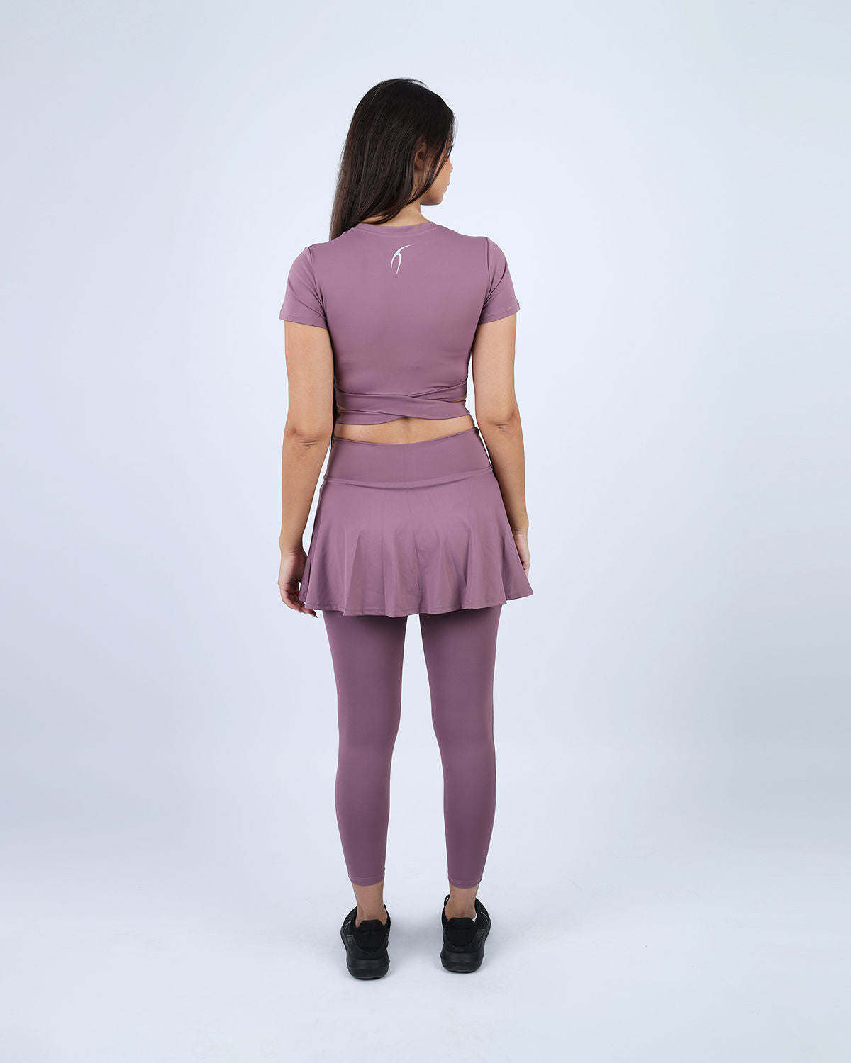 Twisted Short Sleeves Purple Crop Top-Atum -19102808