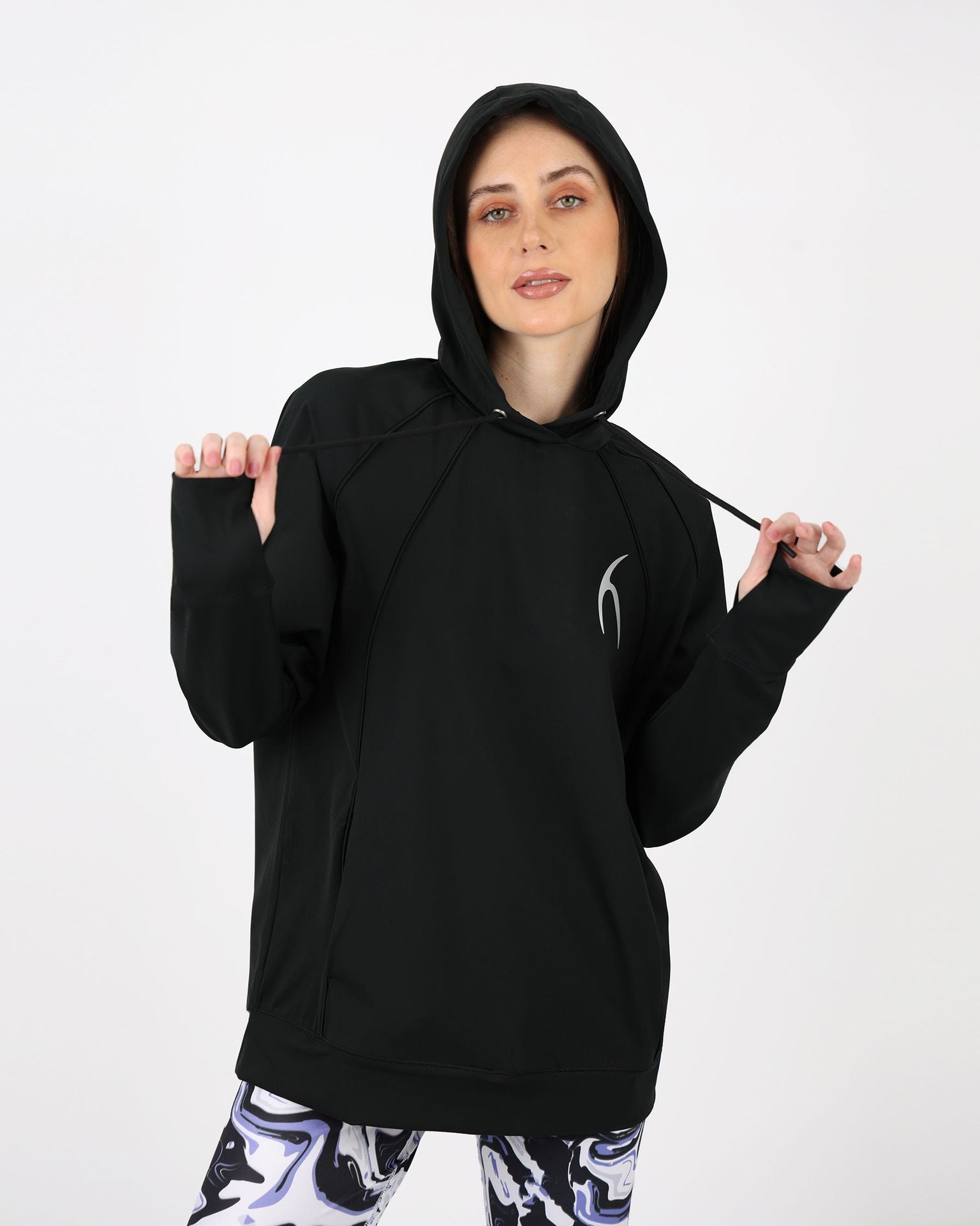 Long-Sleeve Training Black Hoodie-Atum -24615774