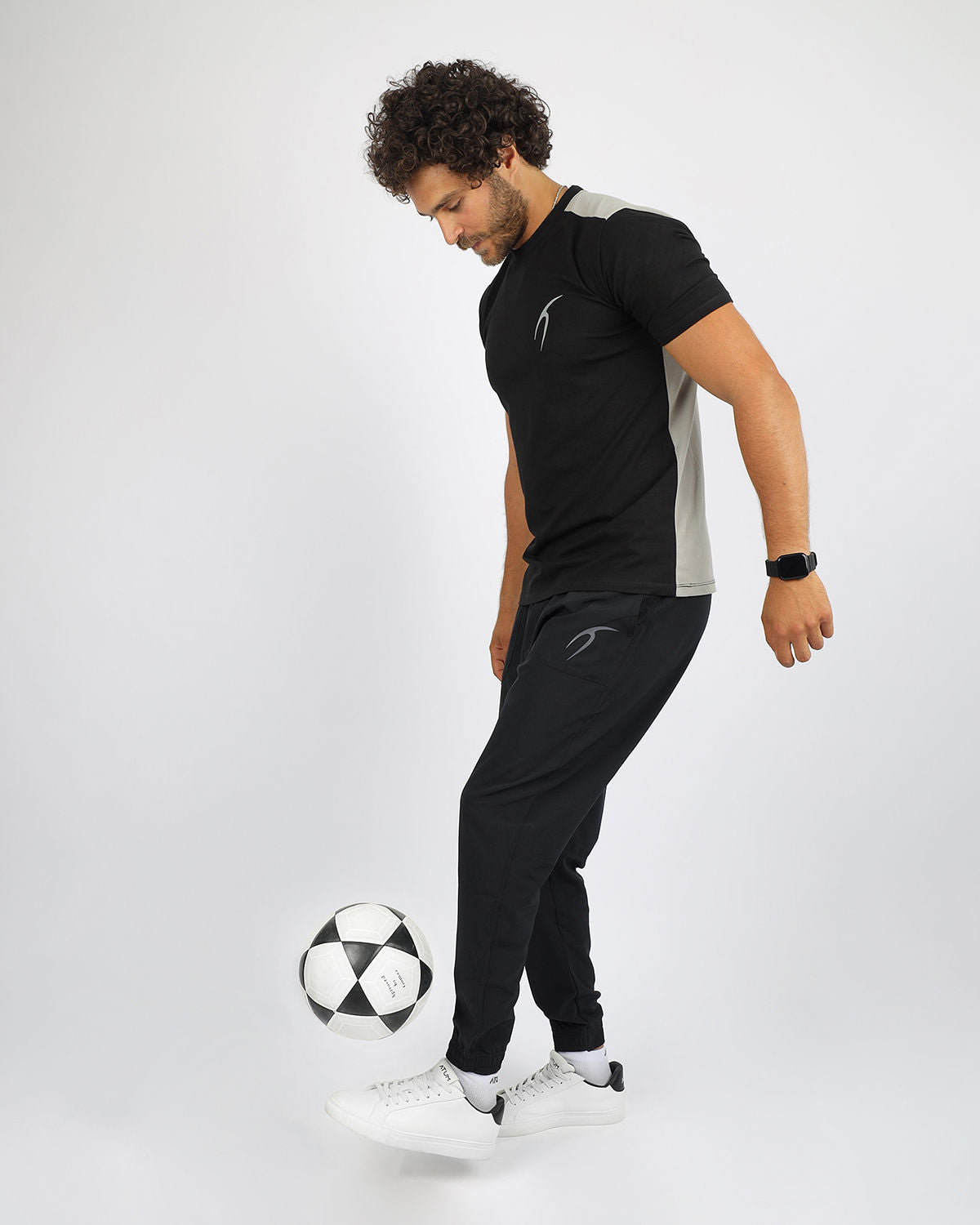 Men's Basic Black T-Shirt-Atum -9069058