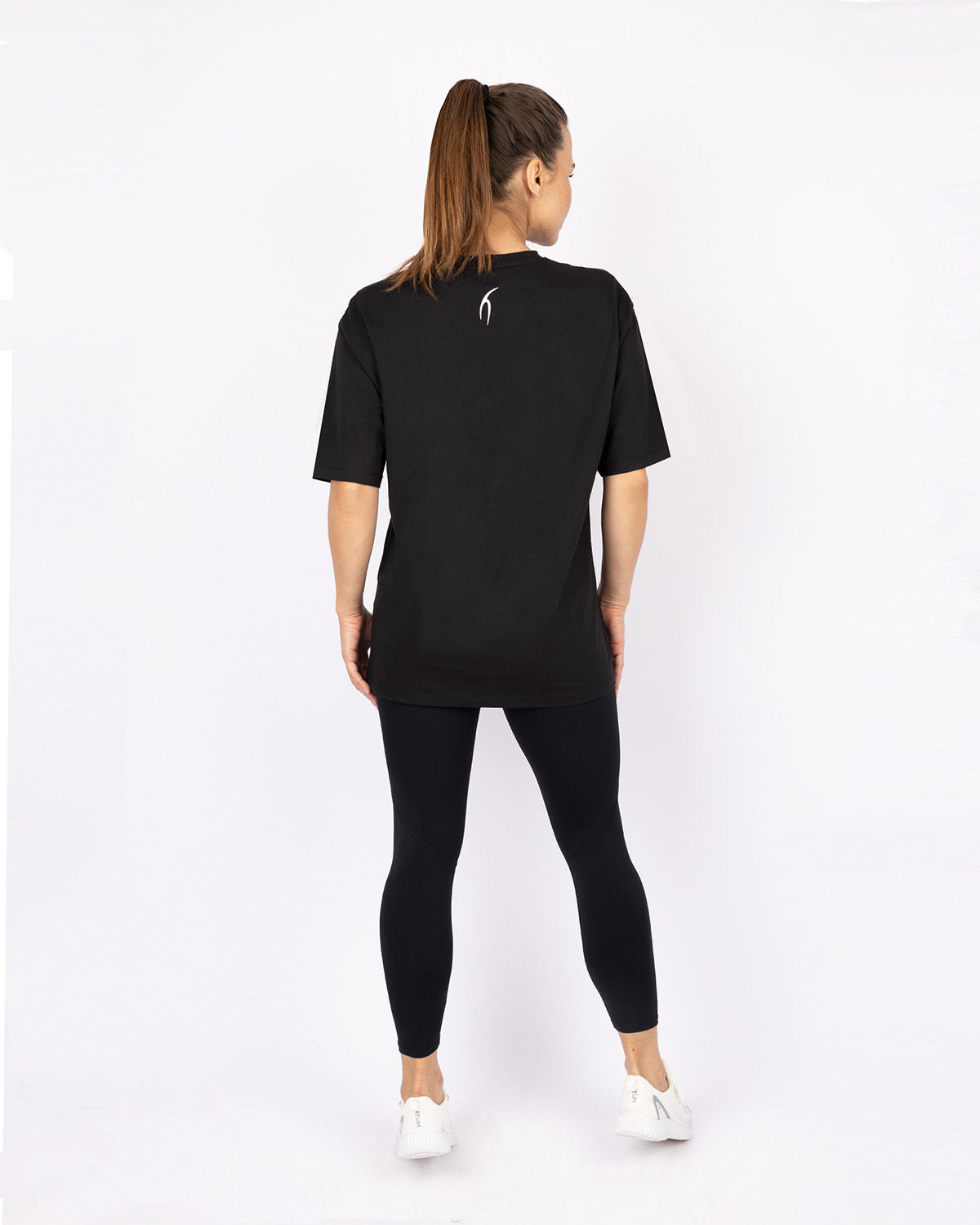 Oversize Printed Women's Black T-Shirt-Atum -58113089