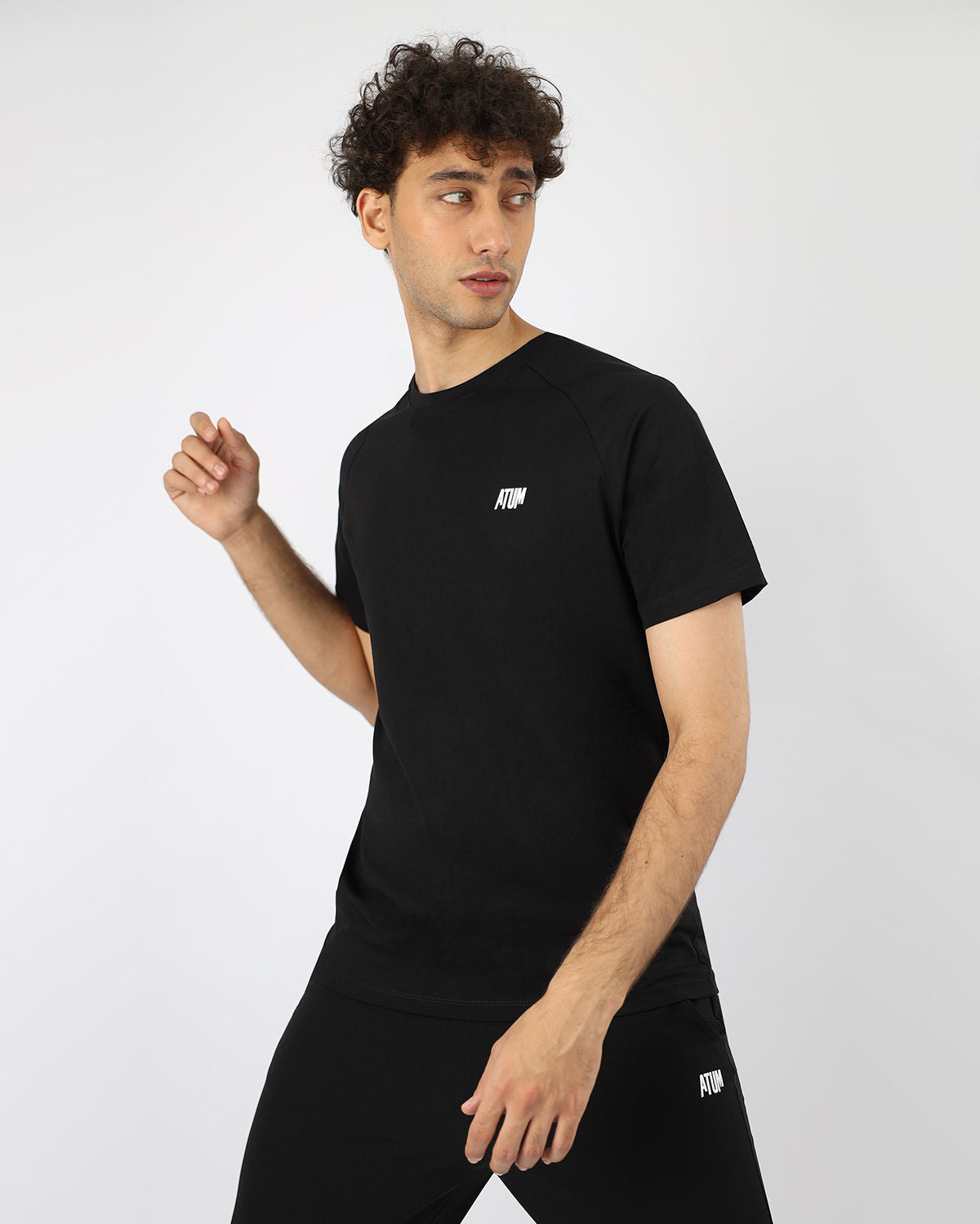 Men's Cotton Black Teee-Atum -43574585