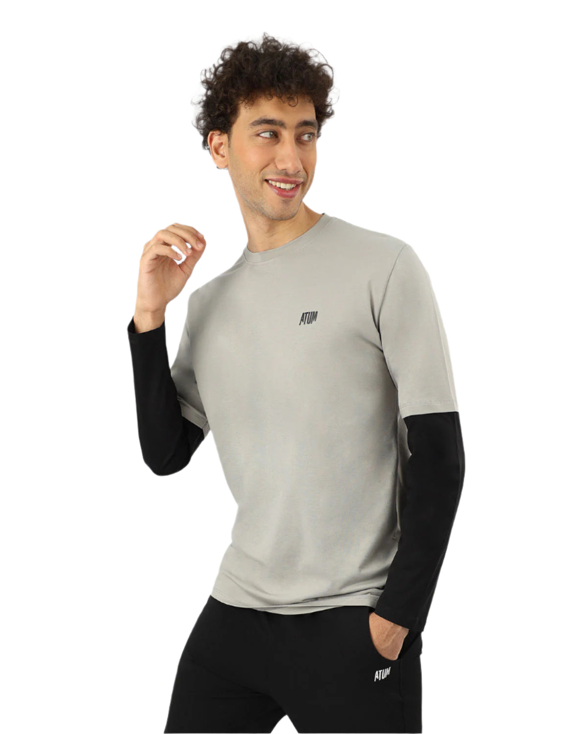 Men's Cotton Gray T-Shirt-Atum -19833019