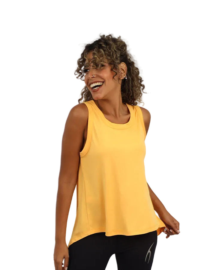 Women's Cross Back Gold Top-Atum -47712280