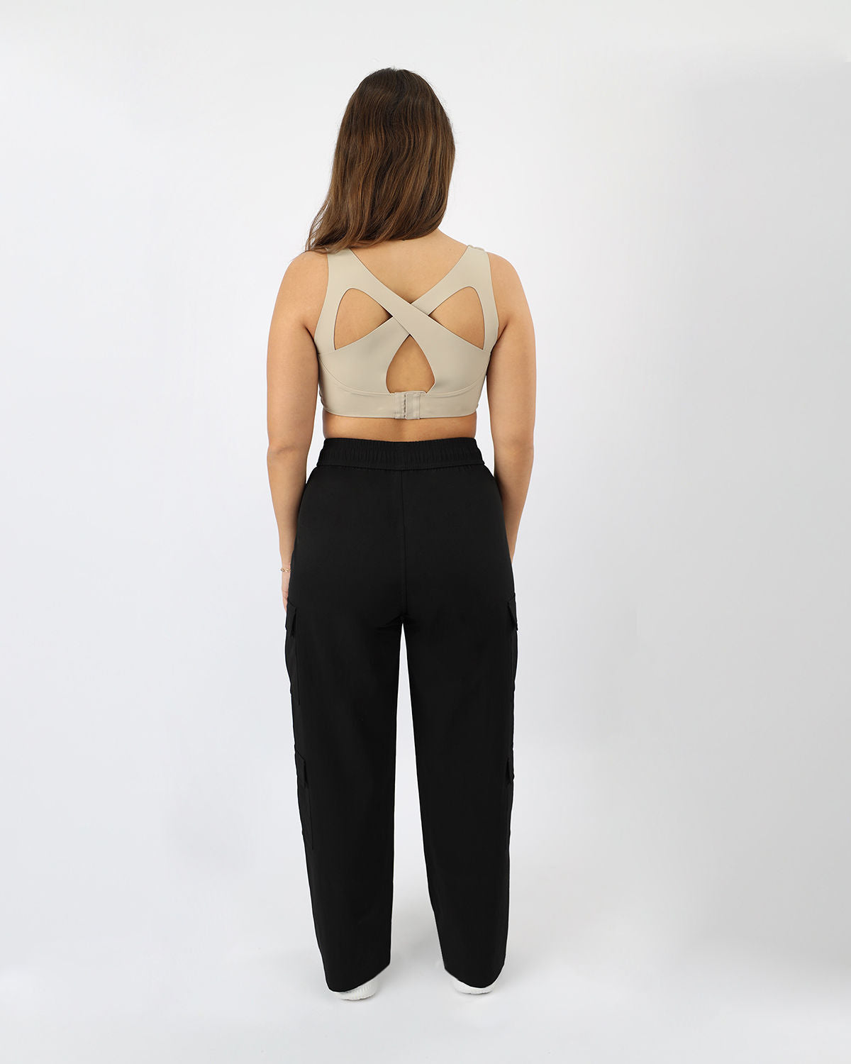 Women's Cargo Black Pants-Atum -38114292