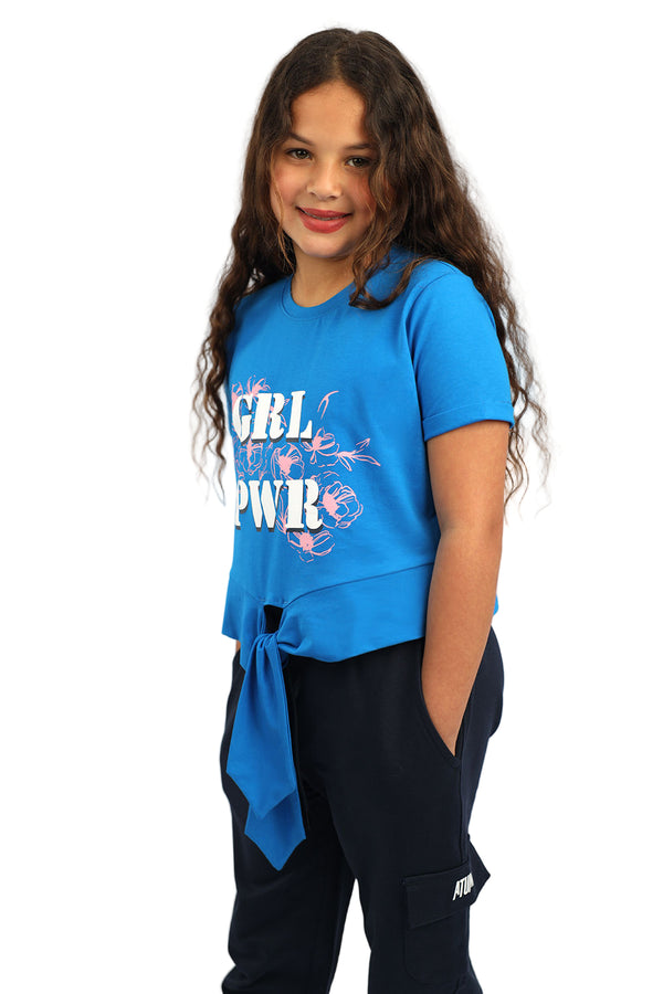 Girl's Power Blue T-Shirt-Atum -4784272