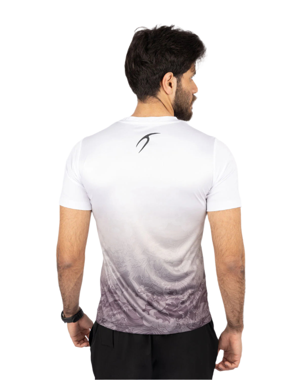 Round Printed Gray T-Shirt-Atum -26644131